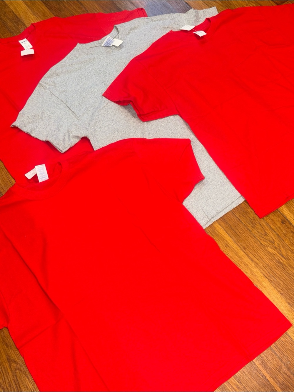 New Gildan Short Sleeve Crewneck T-Shirts - Bright Red & Heather Gray Sz:XL